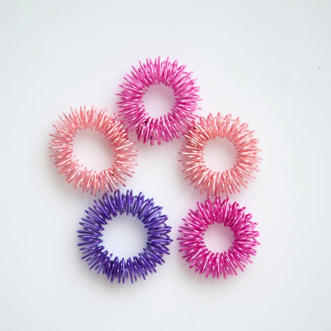 Spiky Acupressure Rings (5 pack) Pink Dreams 