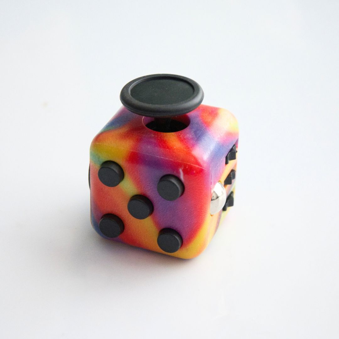 Push Button Fidget Cube Purple Watercolor 