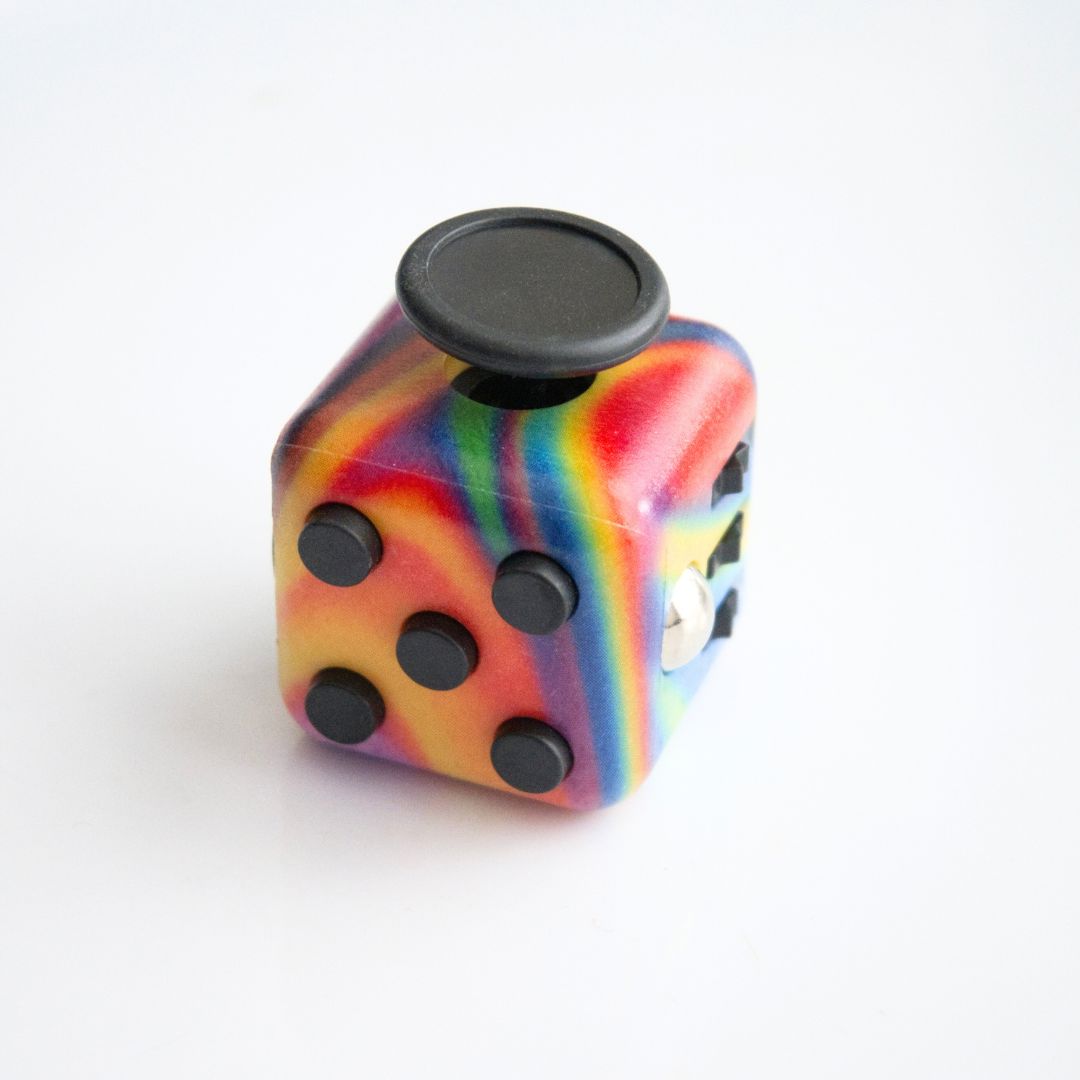 Push Button Fidget Cube Colorful Paint Pour 