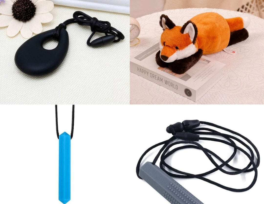 Fox Plush & 3 Chew Necklaces Bundle The Autistic Innovator 