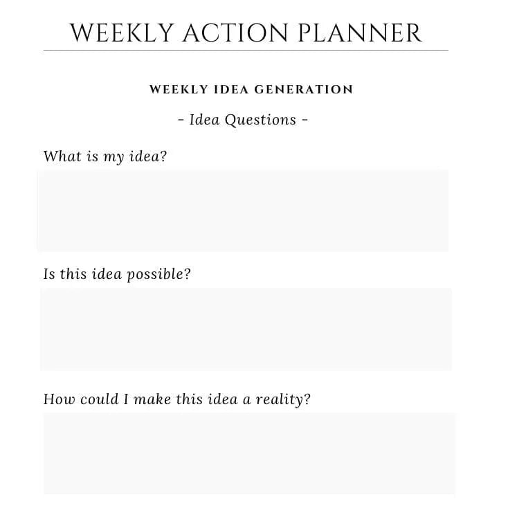 Printable Daily & Weekly Idea Planner 