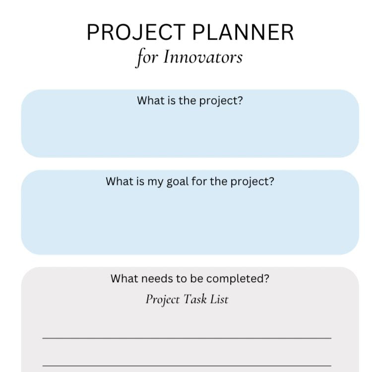 Printable Project Planner - The Autistic Innovator