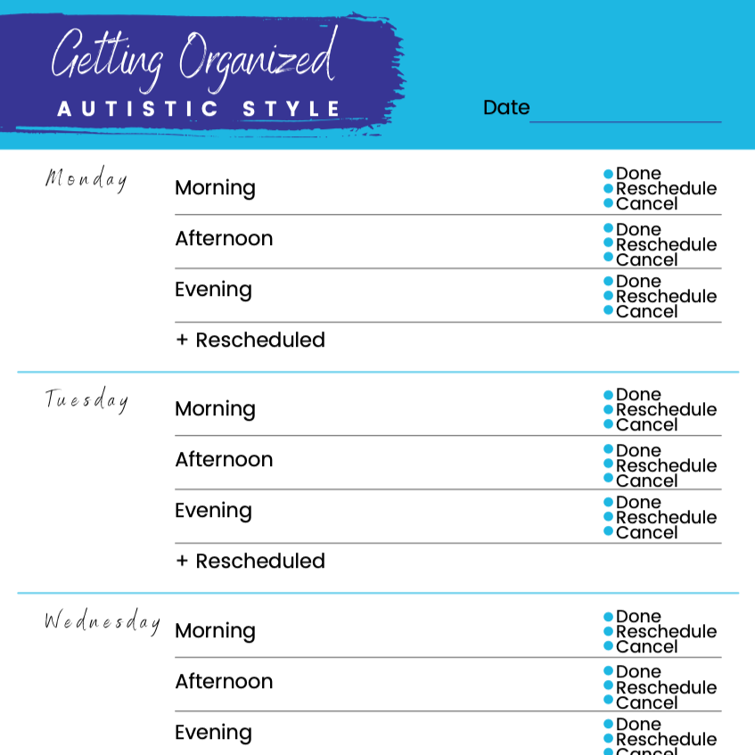 Printable Weekly Planner - The Autistic Innovator