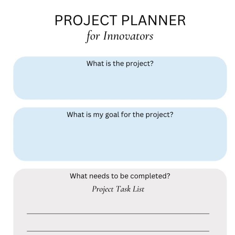 Project Planner for Innovators & Big Ideas - The Autistic Innovator