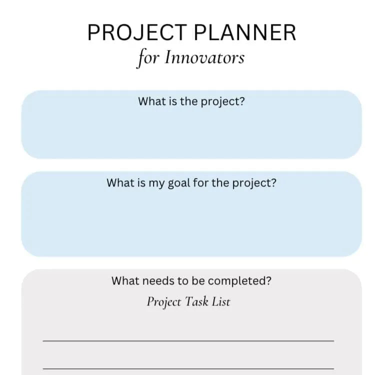 Project Planner for Innovators & Big Ideas 