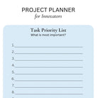 Project Planner for Innovators & Big Ideas - The Autistic Innovator