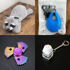 Raccoon Plush With Chewelry + Fidgets Bundle Blue Playing Cards 