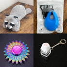 Raccoon Plush With Chewelry + Fidgets Bundle Blue Sun 