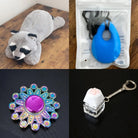 Raccoon Plush With Chewelry + Fidgets Bundle Blue Mandala 