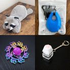 Raccoon Plush With Chewelry + Fidgets Bundle Blue Fire 