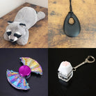 Raccoon Plush With Chewelry + Fidgets Bundle Black Uchiwa Fan 