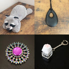 Raccoon Plush With Chewelry + Fidgets Bundle Black Flower Mandala 