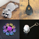 Raccoon Plush With Chewelry + Fidgets Bundle Black Fire 