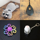 Raccoon Plush With Chewelry + Fidgets Bundle Black Swirl 