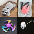 Raccoon Plush With Chewelry + Fidgets Bundle Pink Shuriken 