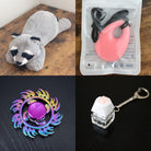 Raccoon Plush With Chewelry + Fidgets Bundle Pink Fire 