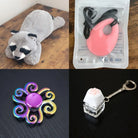 Raccoon Plush With Chewelry + Fidgets Bundle Pink Swirl 