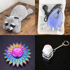 Raccoon Plush With Chewelry + Fidgets Bundle Lavender Sun 