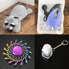 Raccoon Plush With Chewelry + Fidgets Bundle Lavender Wind 