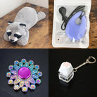 Raccoon Plush With Chewelry + Fidgets Bundle Lavender Mandala 