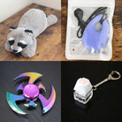 Raccoon Plush With Chewelry + Fidgets Bundle Lavender Shuriken 