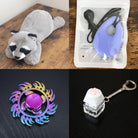 Raccoon Plush With Chewelry + Fidgets Bundle Lavender Fire 