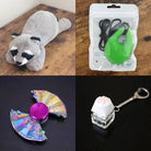 Raccoon Plush With Chewelry + Fidgets Bundle Green Uchiwa Fan 