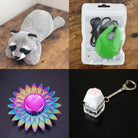 Raccoon Plush With Chewelry + Fidgets Bundle Green Sun 