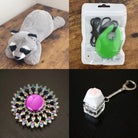 Raccoon Plush With Chewelry + Fidgets Bundle Green Flower Mandala 