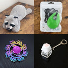 Raccoon Plush With Chewelry + Fidgets Bundle Green Fire 