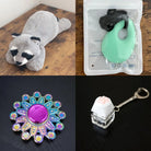 Raccoon Plush With Chewelry + Fidgets Bundle Mint Green Mandala 