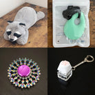 Raccoon Plush With Chewelry + Fidgets Bundle Mint Green Flower Mandala 