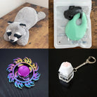 Raccoon Plush With Chewelry + Fidgets Bundle Mint Green Fire 