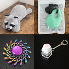 Raccoon Plush With Chewelry + Fidgets Bundle Mint Green Wind 