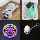 Raccoon Plush With Chewelry + Fidgets Bundle Mint Green Mystic 