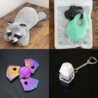 Raccoon Plush With Chewelry + Fidgets Bundle Mint Green Playing Cards 