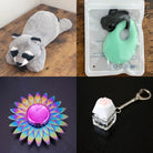 Raccoon Plush With Chewelry + Fidgets Bundle Mint Green Sun 