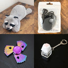 Raccoon Plush With Chewelry + Fidgets Bundle Dark Grey Playing Cards 