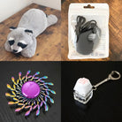 Raccoon Plush With Chewelry + Fidgets Bundle Dark Grey Wind 