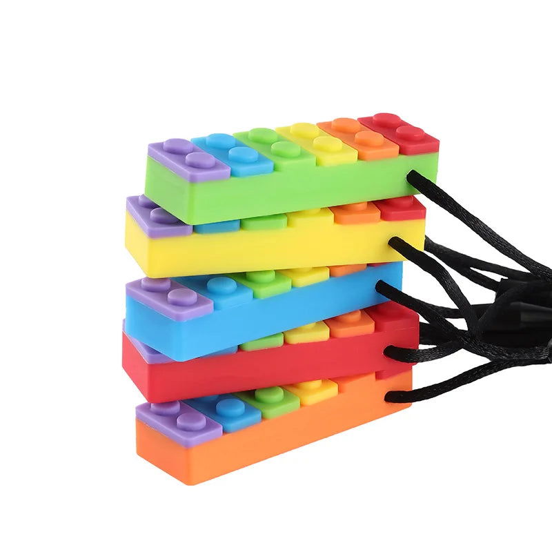 Rainbow Brick Chew Necklace - The Autistic Innovator