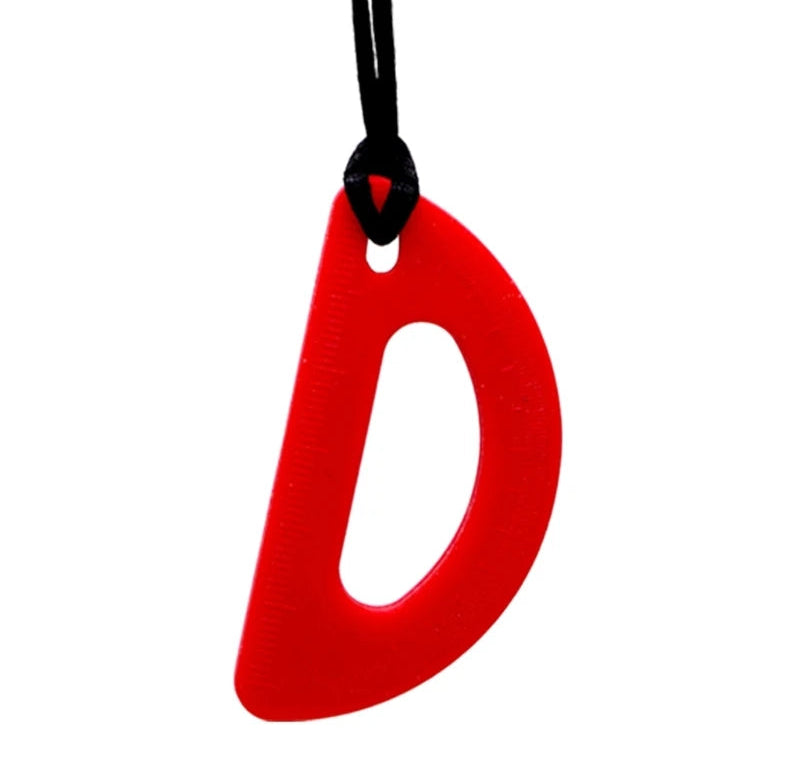 Protractor Chew Necklace The Autistic Innovator Red 