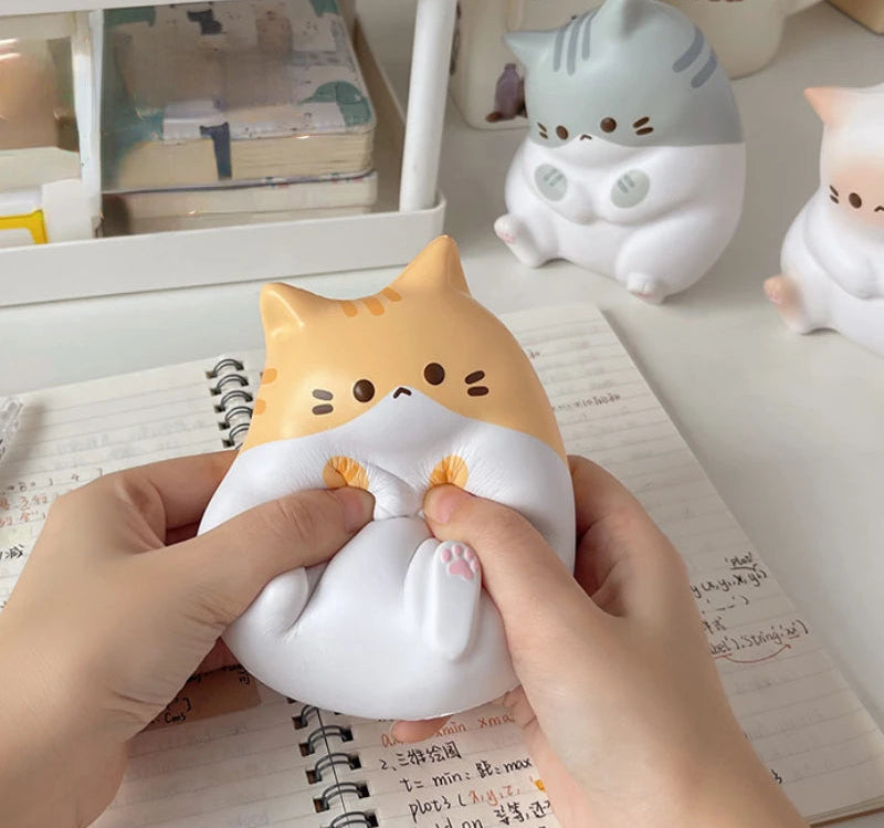 New Cat Stress Relief Squishy Toy PU Slow Rising Squeeze Antistress Ball Cartoon Table Ornaments Squishy Stress Reliever Toys The Autistic Innovator 