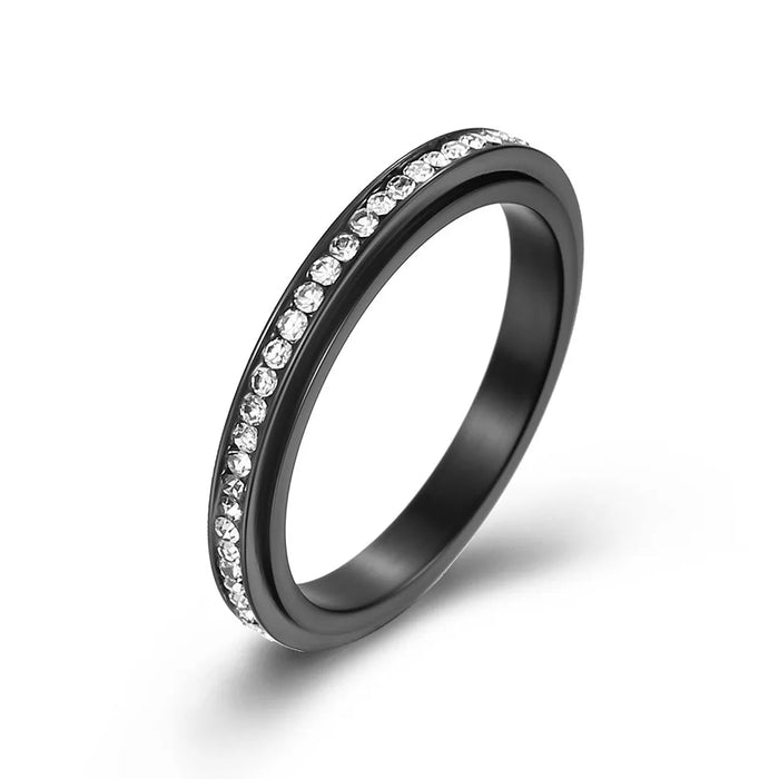 Eternity Band Spinner Ring The Autistic Innovator Black 5 