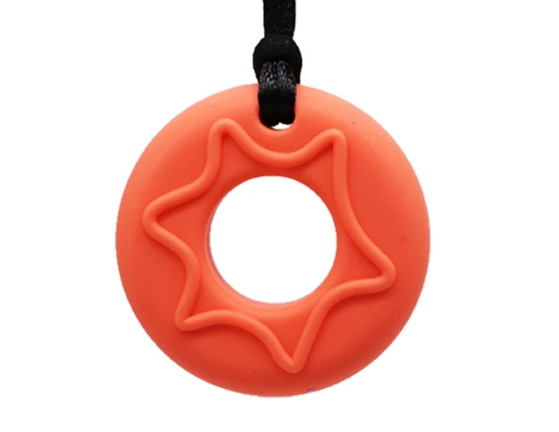 Donut Chew Necklace The Autistic Innovator Orange 