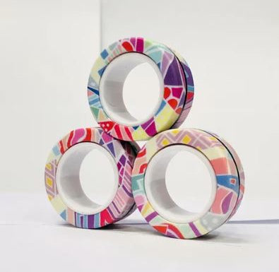 Magnetic Rings Stim Toy The Autistic Innovator Pink Graffiti 