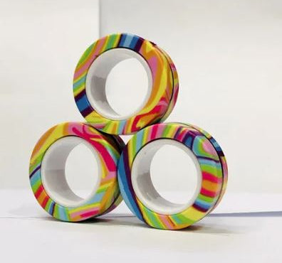 Magnetic Rings Stim Toy The Autistic Innovator Rainbow Paint Pour 