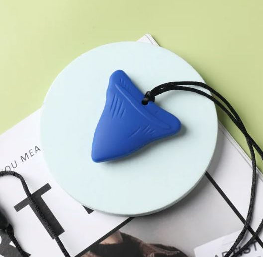 Shark Tooth Pendant Chew Necklace The Autistic Innovator Blue 
