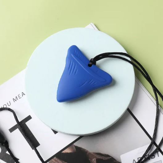 Shark Tooth Pendant Chew Necklace The Autistic Innovator Blue 