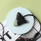 Shark Tooth Pendant Chew Necklace The Autistic Innovator Black & Cream 