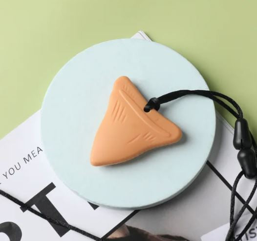 Shark Tooth Pendant Chew Necklace The Autistic Innovator Peach 
